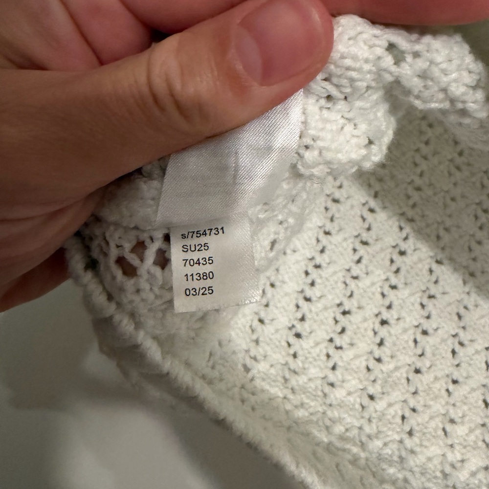 LOFT White Knit Sweater Vest Beachy Summer Light Size Medium - Picture 5 of 8
